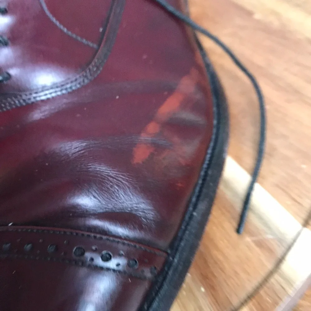 Allen Edmonds Fifth Avenue Dress Shoes Mens 12B Cherry Leather‎ Cap Toe Oxford